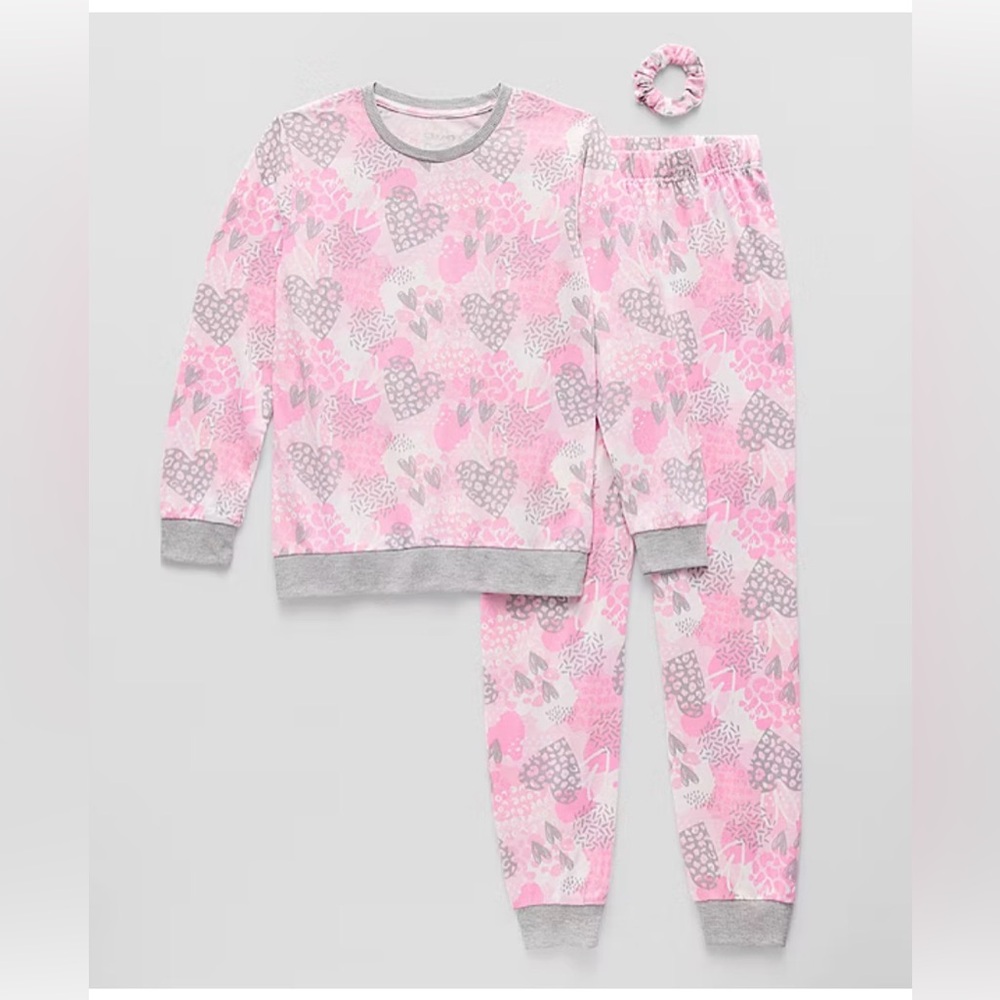Sleep On It Girls Crew Neck Long Sleeve 3-pc. Pajama Sets size S(7/8)